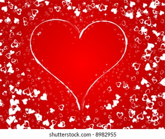 Valentines Day background with Hearts, element for design, vector illustration