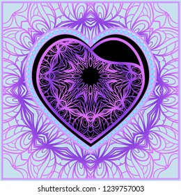 Valentine's day background with hearts and floral pattern. Vector illustration. Template design for greeting and wedding card.