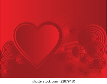 Valentines Day background with Hearts, floral and wave pattern, element for design, vector illustration