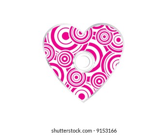 Valentines Day background with Hearts, flower and wave, element for design, vector illustration