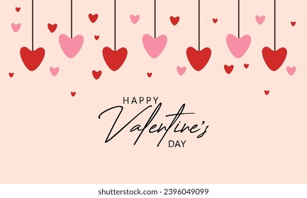 Valentines day background with hearts holiday vector