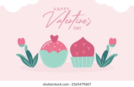 Valentines day background with hearts holiday vector