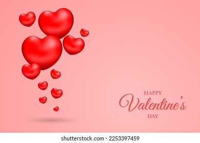 Valentines day background with hearts illustration