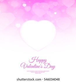 Valentine's day background with hearts. Illustration of a Valentines Day Card