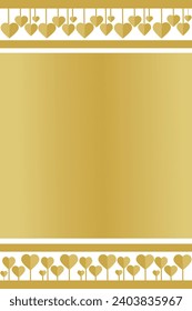 Valentine's Day background with hearts on a gold background.