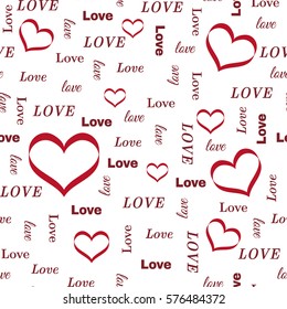 Valentines day background with hearts pattern. Vector illustration. Wallpaper, flyers, invitation, posters, brochure, banners. EPS10 Vector illustration. Gift wrapping. Ornament for fabric.