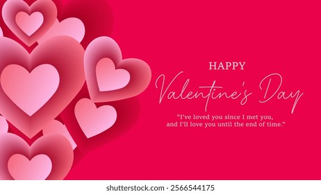 Valentine's day background with hearts with pink background