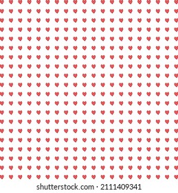 Valentine's Day background with hearts. Red hearts on a white background. A lot of free-standing little hearts. Seamless vector pattern. Background for lovers.