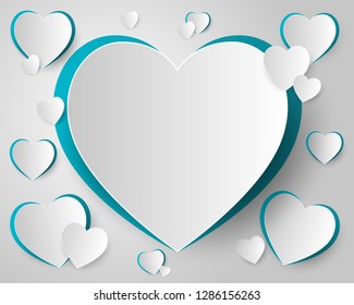 Valentine's day background with hearts shape paper art