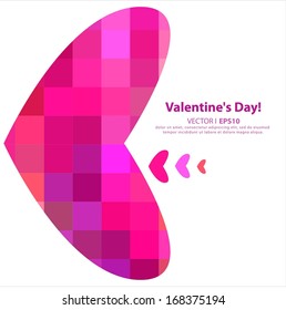 Valentine's day background with hearts with space for text. Vector EPS 10 illustration.