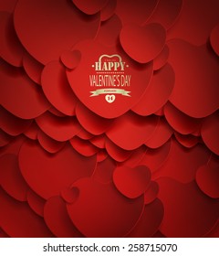 Valentine's Day Background With Hearts And Title Inscription