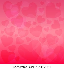 Valentine's day background with hearts. Vector illustration. 