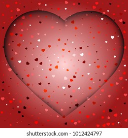 Valentines Day background with hearts. Vector illustration