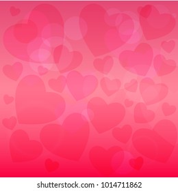 Valentine's day background with hearts. Vector illustration. 
