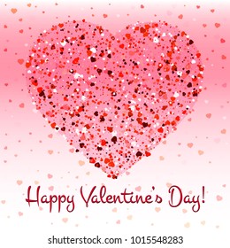 Valentines Day background with hearts. Vector illustration