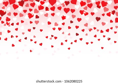 Valentine's day background with hearts. Vector illustration.