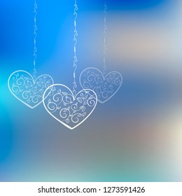 Valentine's day background with hearts. Vector illustration 