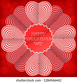 Valentine's day background with hearts. Vector illustration - Vector