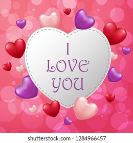 Valentine's day background with hearts. Vector illustration - Vector