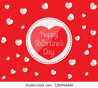 Valentine's day background with hearts. Vector illustration - Vector