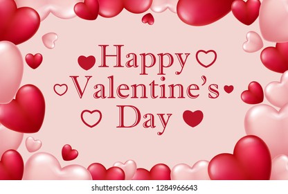 Valentine's day background with hearts. Vector illustration - Vector