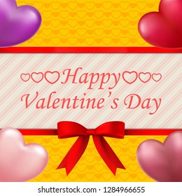 Valentine's day background with hearts. Vector illustration - Vector
