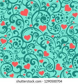 Valentine's day background with hearts. Vector illustration 