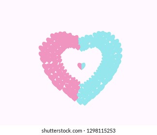 Valentine's day background with hearts. Vector illustration