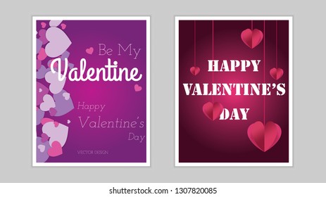 Valentines day background with Hearts. Vector illustration.Wallpaper.flyers, invitation, posters, brochure, banners