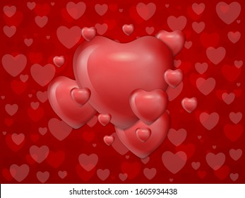 Valentine's day background with hearts. Vector illustration.