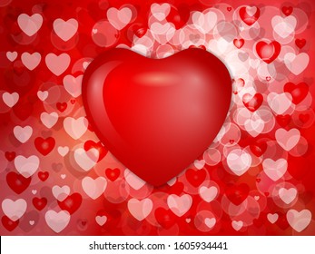 Valentine's day background with hearts. Vector illustration.