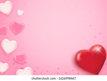 Valentine's day background with hearts. Vector illustration. Wallpaper, flyers, invitation, posters, brochure, banners.
