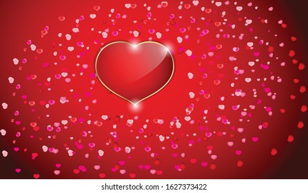 Valentine's day background with hearts. Vector illustration