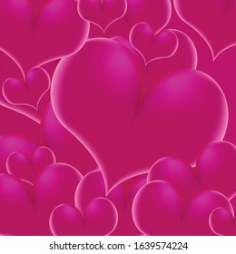 Valentine's day background with hearts, vector illustration