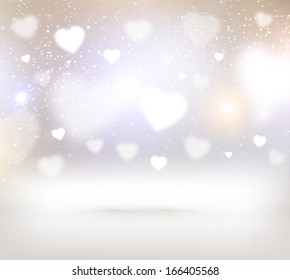 Valentine's Day Background with Hearts. Vector Love Design.