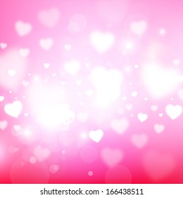 Valentine's Day Background with Hearts. Vector Love Design.