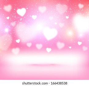 Valentine's Day Background with Hearts. Vector Love Design.