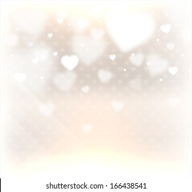 Valentine's Day Background with Hearts. Vector Love Design.