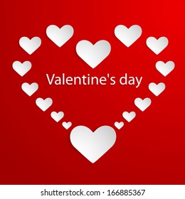 Valentines Day Background with hearts. Vector illustration.