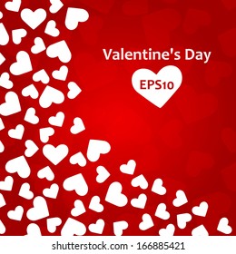 Valentines Day Background with hearts. Vector illustration.