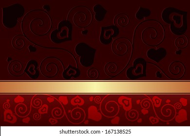 Valentine's day background with hearts vector illustration