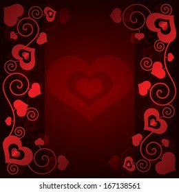 Valentine's day background with hearts vector illustration