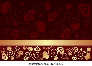 Valentine's day background with hearts vector illustration