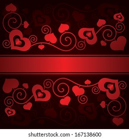 Valentine's day background with hearts vector illustration