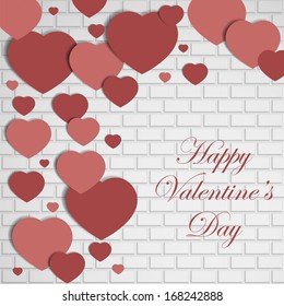 Valentine's Day Background with Hearts. Vector Love Design.