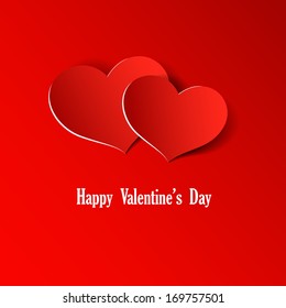 Valentines day background with hearts, vector illustration