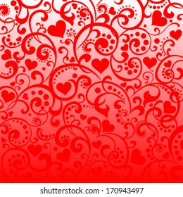Valentine's day background with hearts.  Vector Illustration 