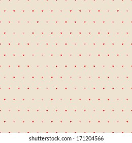 Valentines Day background with hearts. Vector seamless heart wallpaper background. 