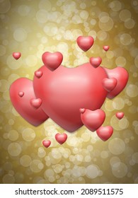 Valentine's day background with hearts. Vector illustration.