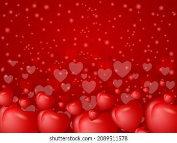 Valentine's day background with hearts. Vector illustration.